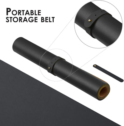 Cork Desk Mat - Dual-Sided Desk Pad for Office and Home - Desk Organization and Accessories - Ideal for Large Mouse Pad and Desk Mats on Top of Desks(Black,90cmx 43cm)