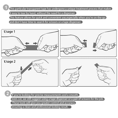 Transparent Tape Refill Rolls for Dispenser, Tear by Hand,144 Rolls x 900 inches