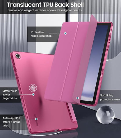 TiMOVO Case for Samsung Galaxy Tab A9+/A9 Plus 11" 2023, Slim Soft TPU Translucent Frosted Back Protective Cover for Galaxy Tab A9+ Tablet SM-X210/X216/X218, Auto Wake/Sleep, Pink Purple