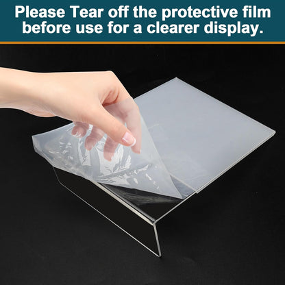 Acrylic Sign Holder 4x6, 22 Pack Clear Plastic Table Paper Display Stand, L-Shape Vertical Menu Holder Stand, Clear Picture Photo Flyer Display Stand for Restaurants, Store Show, Office Desktop