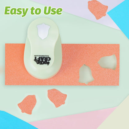 UCEC Hole Punch 1 Inch Craft Christmas Snowflakes Bells Shapes 30 Pieces Hole Puncher for Crafts Set with Craft Paper Cardstock, Mix Shape Designs Hole Puncher for Kids for Crafting Scrapbooking