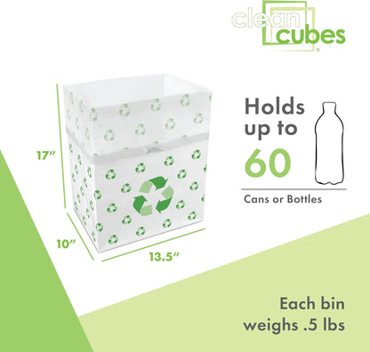 | 13 Gallon Disposable Trash Cans (6-Pack) with Fitted Trash Bags - Reusable Garbage and Recycling Bins for Parties, Events, and More (Recycle - 17" Height x 13.5" Width x 10" Depth)