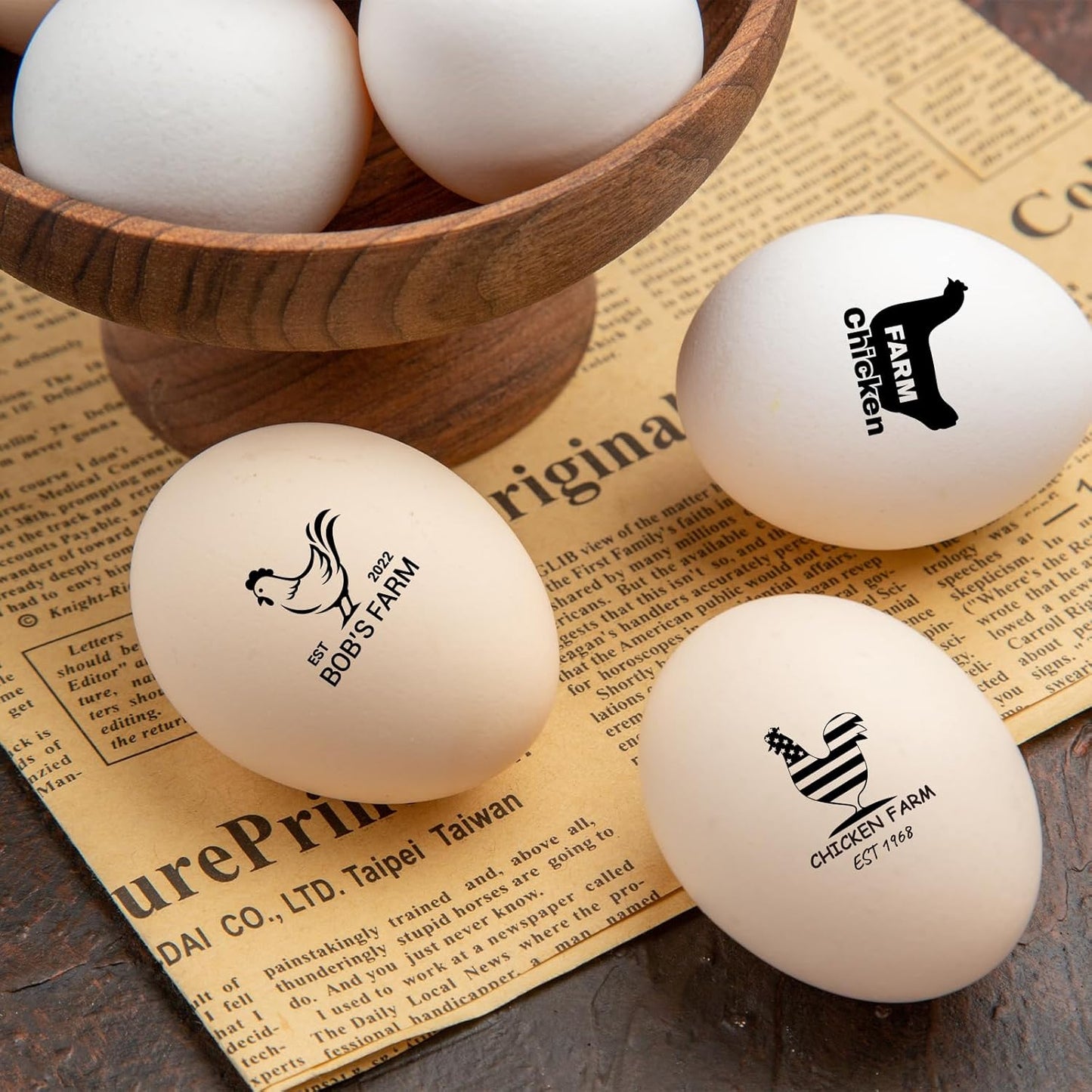 Custom Egg Stamp Personalized Egg Stamps for Fresh Eggs with Your Text & Design for Farm Branding Backyard Eggs