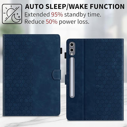Case for Samsung Galaxy Tab S10 Plus 2024/ S9 FE Plus 5G 12.4 Inch 2023, Multi-Angle Viewing Smart Stand with Pocket Auto Wake/Sleep PU Leather Tablet Cases Flip Folio Cover Blue