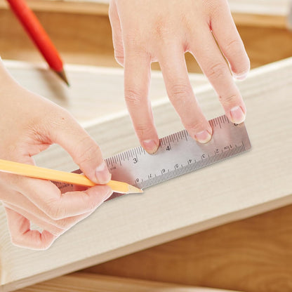 3 Pcs Stainless Steel Ruler 6 Inch Metal Ruler Straight Edge Rulers Non Slip Cork Backed Rulers with Inch and Metric Graduations for School Office Engineering Drawing(6 Inch)