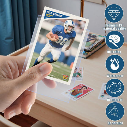 Card Sleeves, 600 CT Soft Card Protectors for Trading Cards with 1CT Hard Card Holder, Clear Topload Card Cover for Football, Baseball, Sports, MTG, TCG Game, Photo Card Collectible Storage
