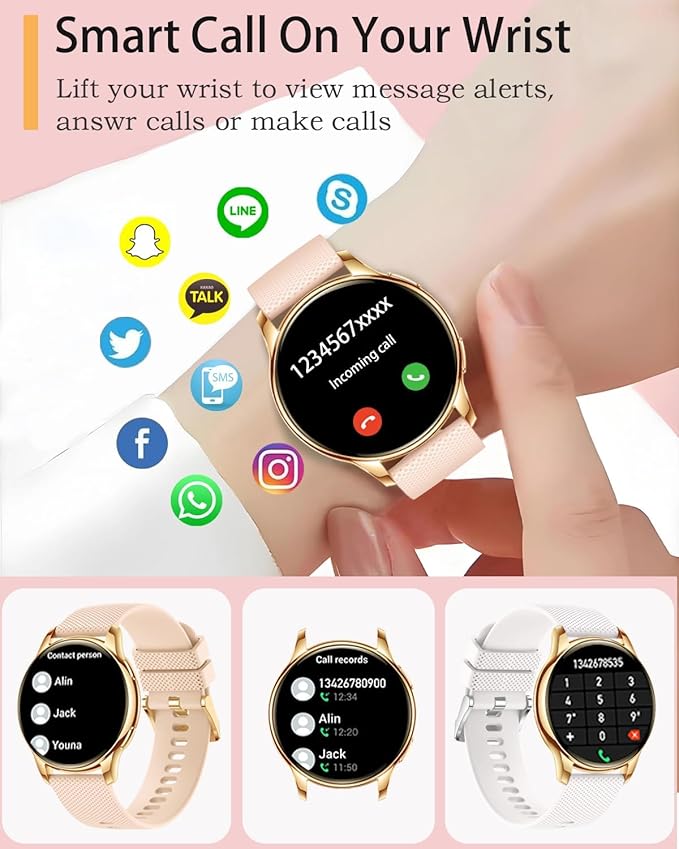 Smart Watches for Women Men, 1.3" Fitness Tracker Watch with Heart Rate/Sleep Monitor/Spo2/100+ Sports/Bluetooth Call/DIY Watch Face, Smartwatch for Android Phones/iPhone