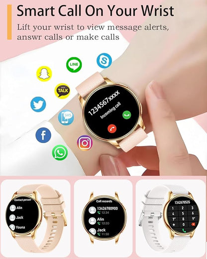 Smart Watches for Women Men, 1.3" Fitness Tracker Watch with Heart Rate/Sleep Monitor/Spo2/100+ Sports/Bluetooth Call/DIY Watch Face, Smartwatch for Android Phones/iPhone