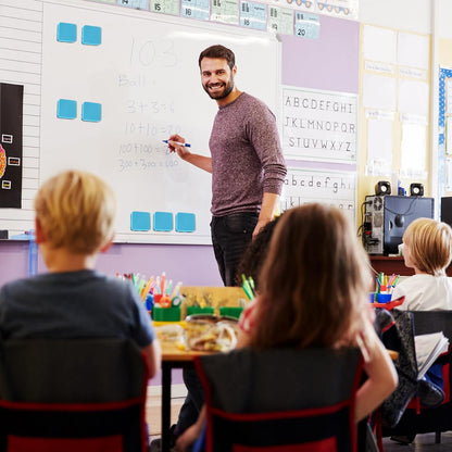 TaoBary 96 Pack Mini Dry Erase Erasers Bulk Magnetic Whiteboard Dry Erasers Classroom Supplies Whiteboard Chalkboard Cleaner for Teacher School Office, 1.97 x 1.97 Inch(Iight Blue)