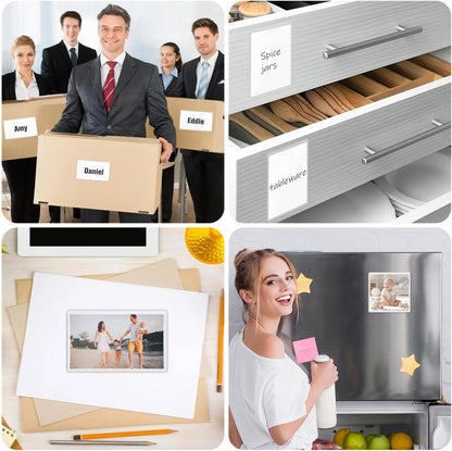 Circloophs 100 Packs Self Adhesive Index Card Pockets for 4”x 6” Card, Adhesive Label Holders with Top Open – 4.6”x 6.3” Clear Adhesive Label Pockets for Storage Bins, Locker, Shelves, Library, Office