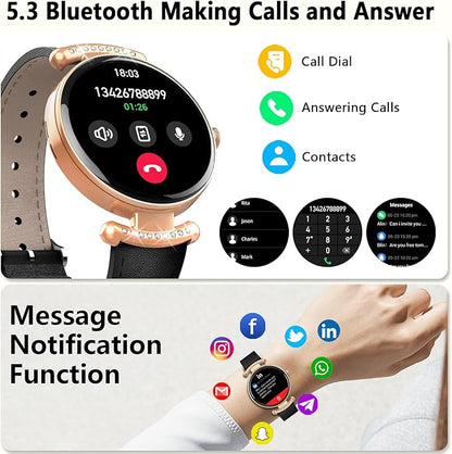 Smart Watches for Women Android IOS, 1.2'' AMOLED Ultra-Clear Screen Fitness Trackers with Bluetooth Call (Answer/Make), Smartwatch with Heart Rate,Sleep Monitor, IP68 Waterproof,100+ Sports Mode