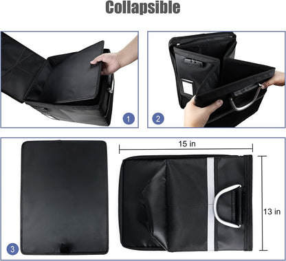 Fireproof Document File Organizer Box, Fireproof Safe Box with Lock, Portable Office Storage Cabinet for Hanging Letter/Legal Folder 16.1 x 12.9 x 11in