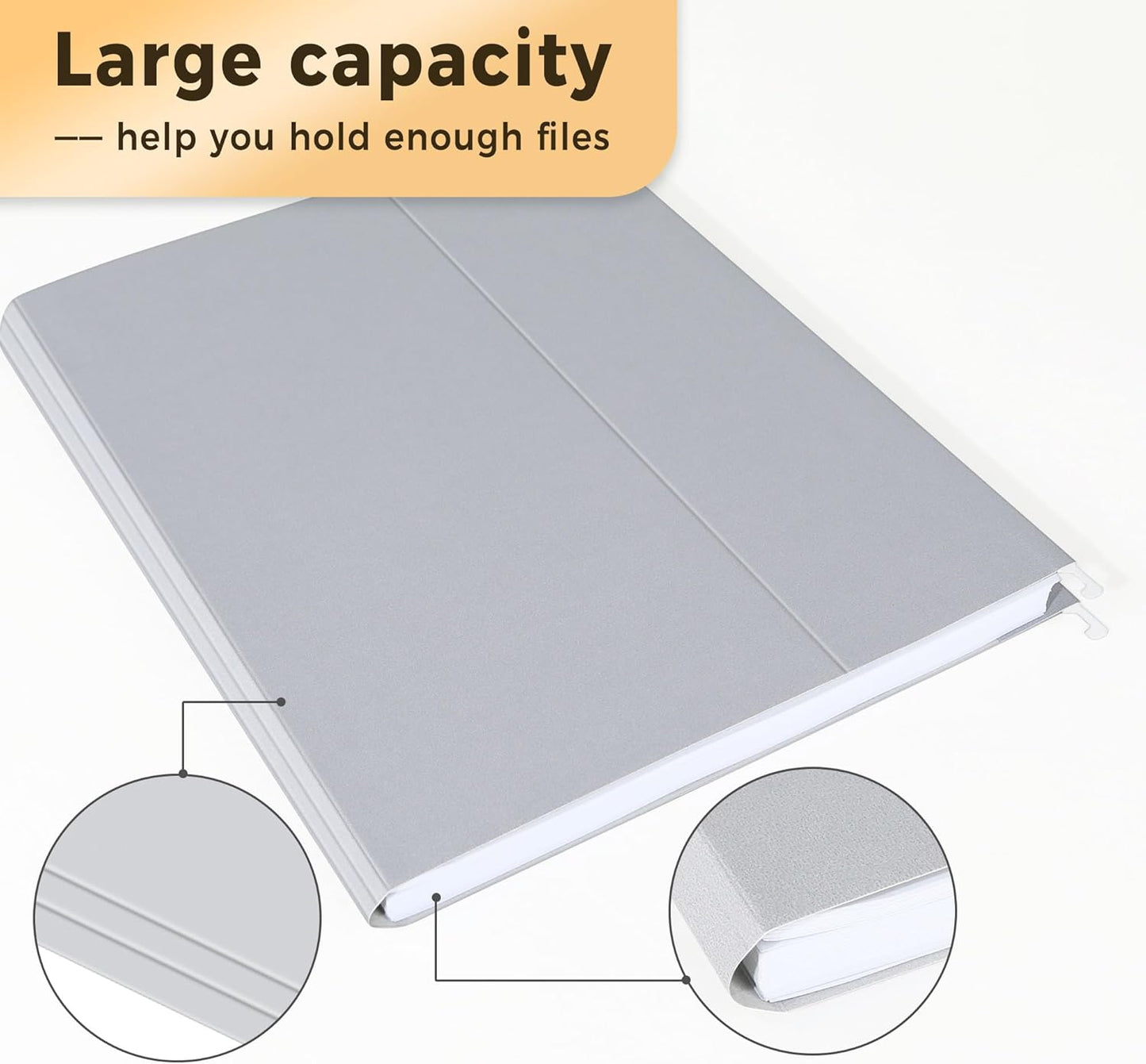 SUNEE 25 Pack Hanging File Folders, Gray Folders, Hanging File Folders Letter Size with 1/5-cut Tabs, Stay Organized for Your Home and Office Bulk File and Documents