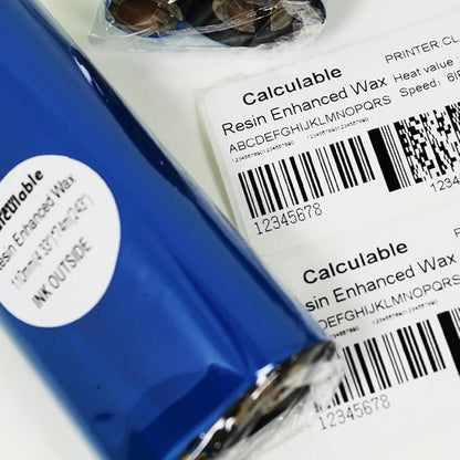 3Count 4.33" x 243' (110mmx74m) Resin Enhanced Wax 1/2" Core Thermal Transfer Wax Ribbon for Label, Tag & Barcode Printing for Zebra,TEC,DATAMAX,INTERMEC,Avery,Citizen,SATO,TSC,GODEX,ARGOX