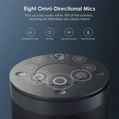 NexiGo Meeting 360 (Gen 2), 8K Captured AI-Powered Framing & Speaker Tracking, 1080p HD 360-Degree Smart AIO Video Conference Camera, 8 Noise-Cancelling Microphones, and Speaker (Renewed)