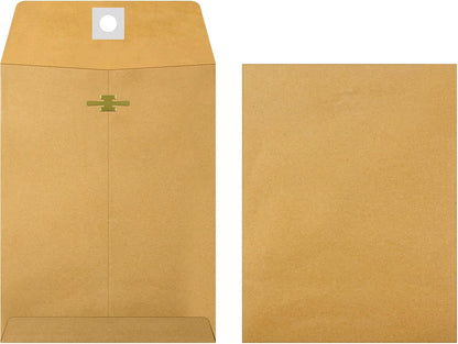 Frienda 4 Sizes Clasp Envelopes Kraft Paper Catalog Clasp Envelope with Closure for Filing, Storing or Mailing Documents, 50 Pieces(5 x 7 In, 6 x 9 In, 9 x 12 In, 10 x 13 In,Brown)