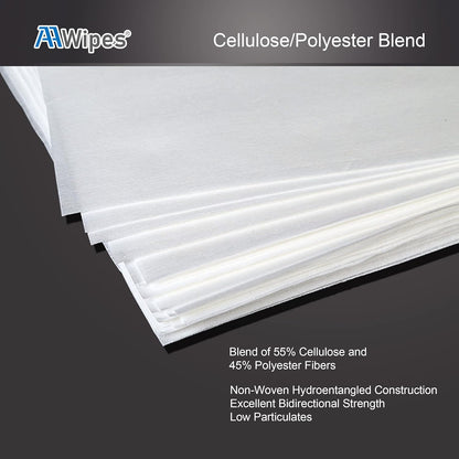 AAwipes Cleanroom Wipes 6" x 6" (Bag of 300 Pcs, Grade A, 68 GSM) Lint Free Wipes Cellulose/Polyester Wipers for Lab, Electronics, Pharmaceutics, Electronics, Printing, Semiconductor etc. (NW06806)