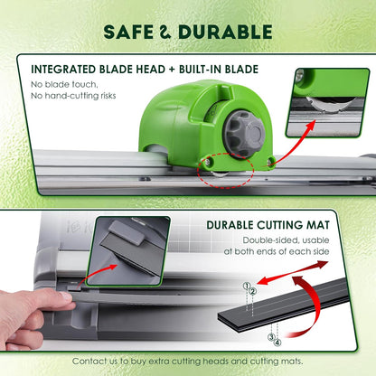 CGOLDENWALL 4-in-1 A4 Rotary Paper Cutter with 4 Blades, for Craft DIY, 12 Sheets, Straight/Perforated/Wavy/Creasing Line, 12.6" Cutting Length, for Photos Tickets Invitations Cards
