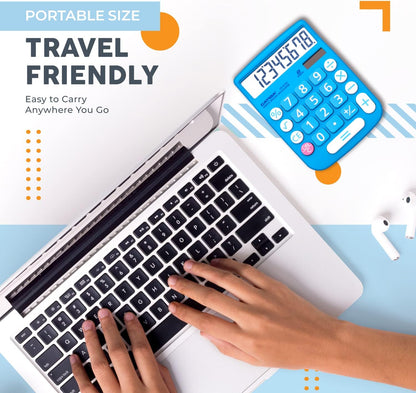 CATIGA Desktop Calculator 8 Digit with Solar Power and LCD Display, Big Buttons, for Home, Office, School, Class and Business, 4 Function Small Basic Calculators for Desk, CD-8185