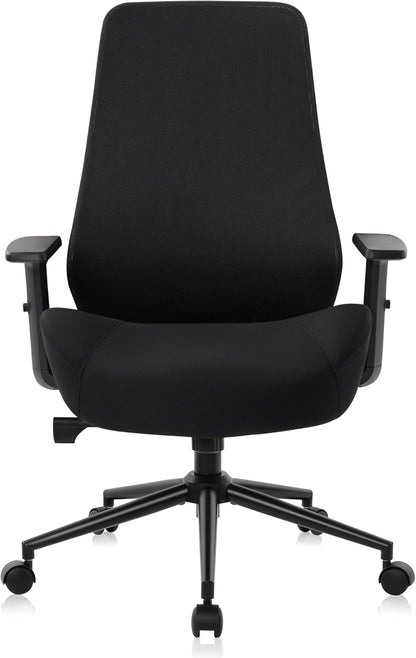 HYLONE Office Chair, 5" Thickened Seat Ergonomic Desk Chair with Adjustable Armrests, Home Office Computer Chairs for Long Hours Mesh Executive Chair(Black)