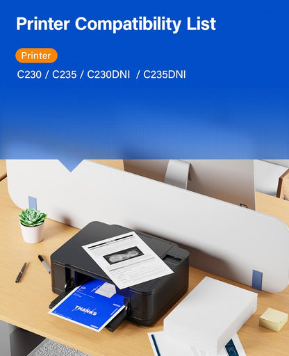 C230 C235 Toner Cartridge Set 4-Pack with chip High Yield Replacement for 006R04391 006R04392 006R04393 006R04394 Compatible with Xerox C230 C235 C230DNI C235DNI Printer Ink Black Cyan Magenta Yellow