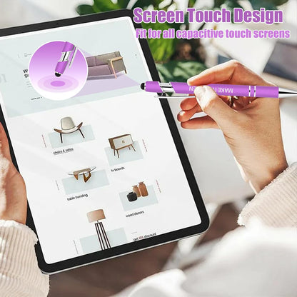 9 Pcs Inspirational Pens Bulk - Motivational Ink Ballpoint Pen with Quotes Stylus Tip Nurse Gifts for School Coworkers Office Supplies Black Ink