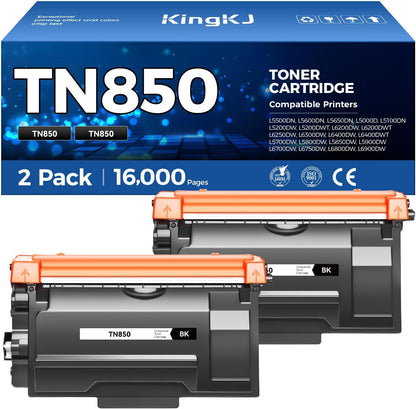 TN850 Black Toner Cartridge 2-Pack High Yield Compatible for Brother TN-850 850 Toner HL-L6200DW L6200DWT L5200DW L5100DN L6400DW MFC-L5800DW L5700DW L6700DW L6800DW DCP-L5600DN Printer Ink All-in-One