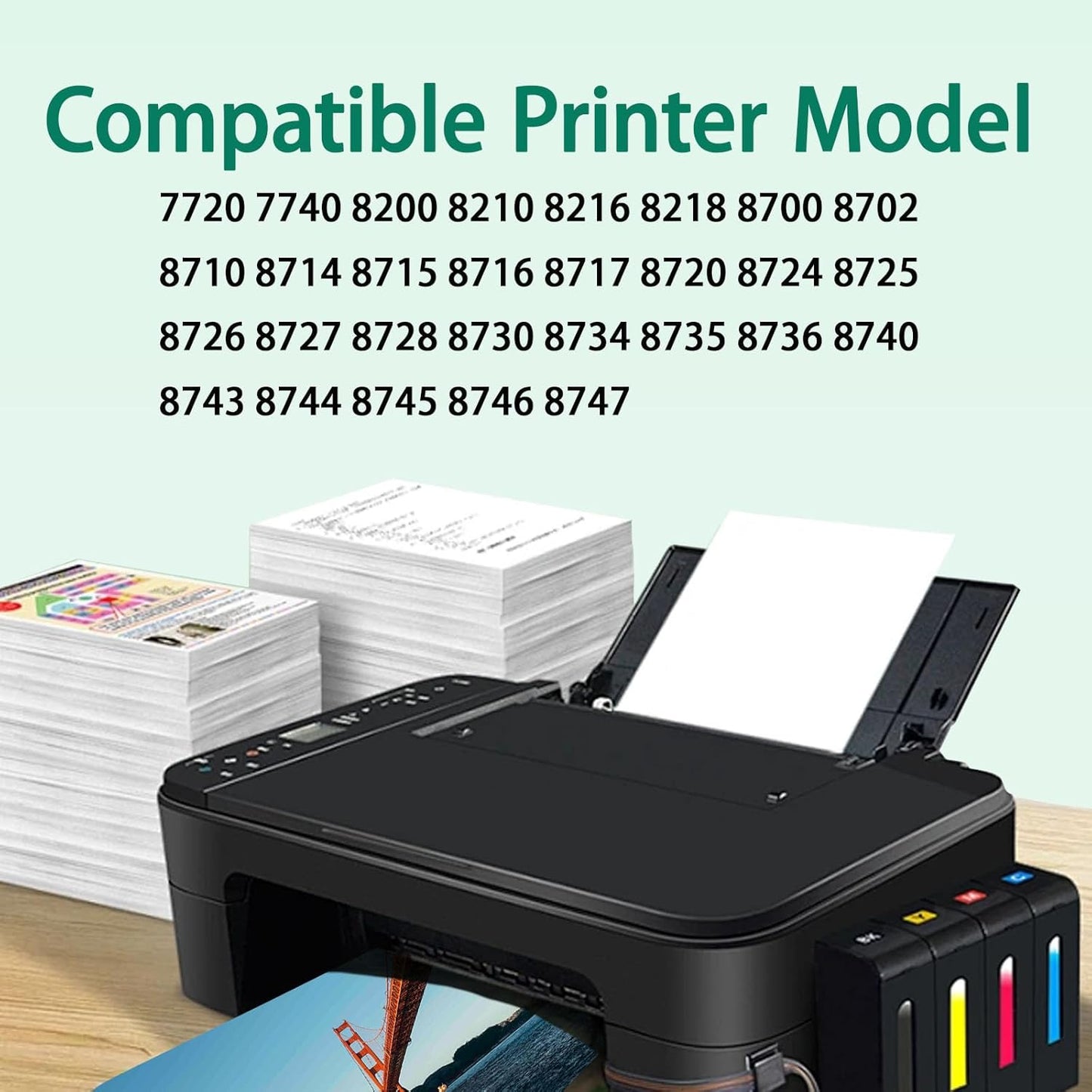 952XL Ink Cartridges Combo Pack Compatible for 8710 7740 Printer for OfficeJet Pro 8720 8725 8210 8715 8702 8740 7720 8730 8216 Printer （4-Pack）