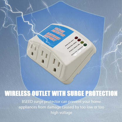BSEED Surge Protector Power Strip Home Appliance, 3 Outlet Power Surge Protector, Voltage Protector Brownout Surge Refrigerator 1875 Watts, 120V, 15A, 2 Pack