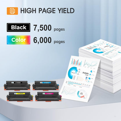 414X 414A Toner Cartridges 4 Pack High Yield MFP M479fdw Compatible Replacment for HP 414X for HP Color Laserjet Pro MFP M479fdw M479fdn M454dw M454dn M479dw Printer Ink (Black Cyan Yellow Magenta)