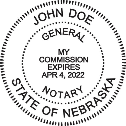 Round Notary Stamp for State of Nebraska- Self Inking Stamp - Top Brand Unit with Bottom Locking Cover for Longer Lasting Stamp - 5 Year Warranty