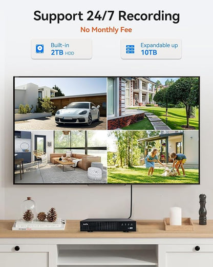 LongPlus 12MP UHD Poe Wired Security Camera Outdoor for Security Cameras System, Cameras for Outdoor Home Security Spot Lights Color Night Vision, Strobe Light Alarm & Sound CP12B1
