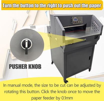 TECHTONGDA 110V Electric Paper Cutter Automatic Cutting Paper Machine with Extra Knife Pad, Heavy Guillotine Paper Cutter 3.15in Cutting Thickness, 19.3" Cutting Length