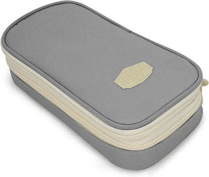 Large Capacity Pencil Case - Durable Zipper Aesthetic Pen Pouch, Big Storage Organizer for School, Office & Travel - Waterproof & Multi-Use (Gray)