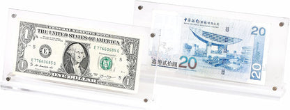 IEEK Acrylic Dollar Bill Display Case Dollar Frame Clear Paper Money Holders Currency Ticket Protector Paper Money Frame for Bill Collectors,7.3 x 3.5 Inch,4 Pack