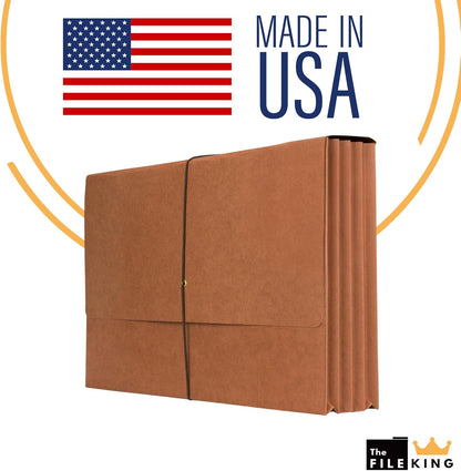 The File King Expanding File Wallet - Legal Size, 50 Pack, Red, 5.25' Expansion, 8.5-x-14-inch Paper, USA Made