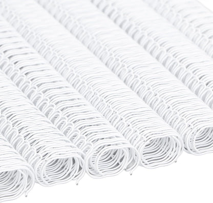100 Pack Double Loop Wire Binding Spines, YolieraArt Wire Binding Spines, 5/16 Inch Binding Wire for Letter Size (40 Sheet Capacity), 100P, 3:1 Pitch, White)