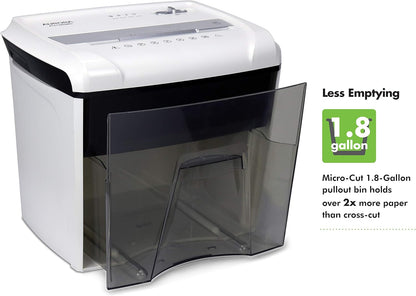 Aurora AU1285MD Compact Desktop-Style High Security 12-Sheet Micro-Cut Paper and CD/Credit Card/Junk Mail Pullout Basket Shredder, White/Black