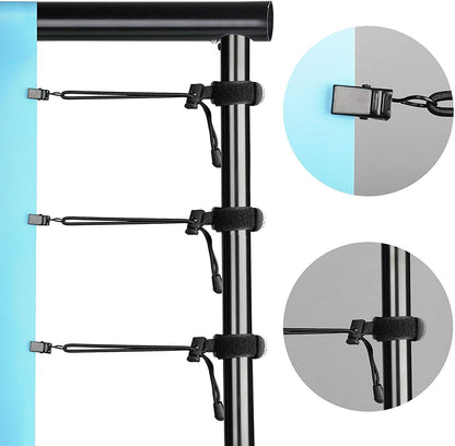 SLOW DOLPHIN 10x 8.5 ft Photo Backdrop Stand, Adjustable Photography Background Support System Stand for Photo Video Studio with Carrying Bag, Clips, Clamps