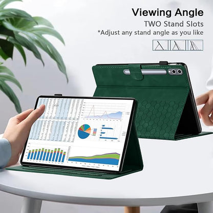 Case for Samsung Galaxy Tab S10 Plus 2024/ S9 FE Plus 5G 12.4 Inch 2023, Multi-Angle Viewing Smart Stand with Pocket Auto Wake/Sleep PU Leather Tablet Cases Flip Folio Cover Green