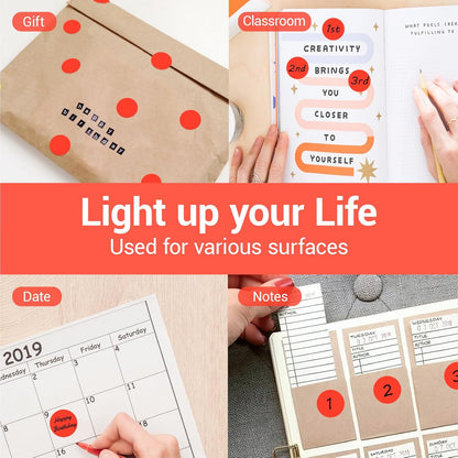 1 Inch Circle Dot Stickers 1000 PCS Color Coding Thermal Labels Dots Writable Printable Small Round Stickers for Office, Classroom, Inventory, Garage, Organizing Storage, Fluorescent Red