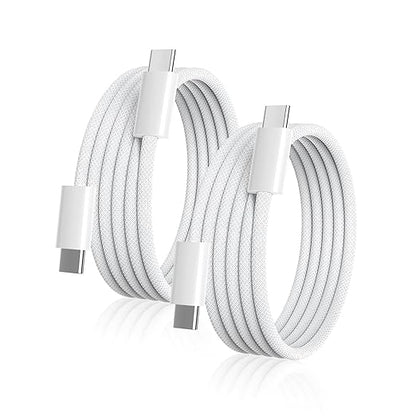 USB C to USB C Cable, 2Pack USBC to USBC Cable 6FT 60W Type C Charger C to C Cable Fast Charging Cord for iPhone 17/17 Pro Max/16 Pro Max/15 Plus/15 Pro Max/Samsung S23 Note 20 MacBook Air