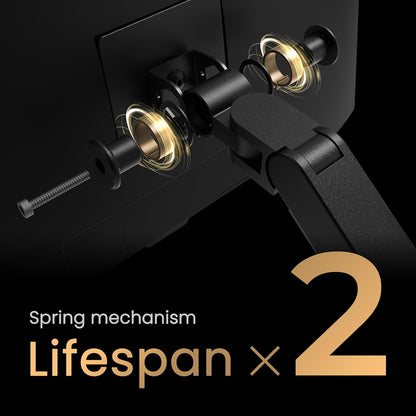 BenQ BDH01 Dual Monitor Arm -Gas Spring Monitor Stand for 2 Screens Up to 35'' & 44lbs, Heavy Duty, Quick Installation, No Sagging, Top Clamp and Grommet Base, Reinforcement Plate, VESA 75x75 &100x100