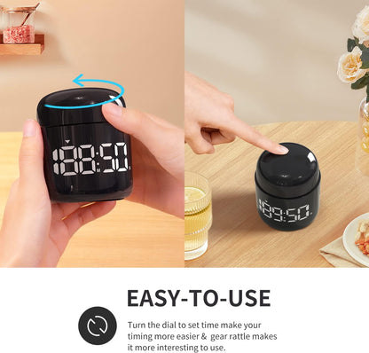 Digital Kitchen Timer,Countdown Countup Timer with Large LED Display Volume Adjustment,Timer for Cooking, Classroom Time for Kids and Teachers. (Black)