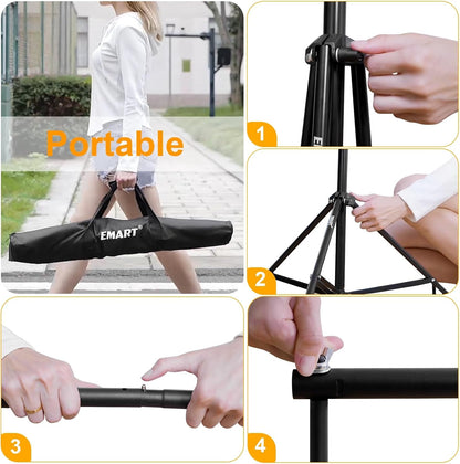 EMART Photo Backdrop Stand kit, 8.5 x 10 ft Back Drop Adjustable Frame for Photography, Photoshoot Banner Background Support Holder for Parties Dectoration