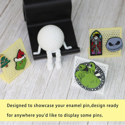 PIAOLGYI Pin Display Stand,Pin Board for Desktops & Shelves,Pin Holder Display for Badges Pins Collectible(White)