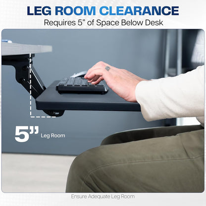 VIVO Adjustable Computer Keyboard and Mouse Platform Tray, 34 x 10 inch Ergonomic Under Table Desk Mount Drawer Underdesk Shelf, Black, MOUNT-KB36B