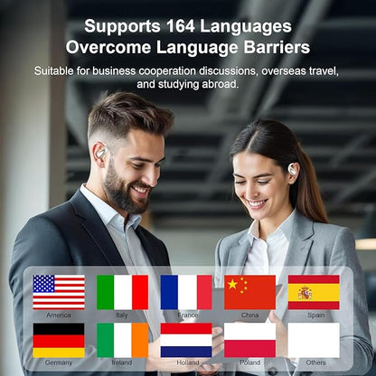 AI Language Translation Earbuds, 3-in-1 Translator Earbuds for 164 Languages & Accents Includes Free Subscription Translation Device Earphones for Travel Business Learning with fit Running Fitness