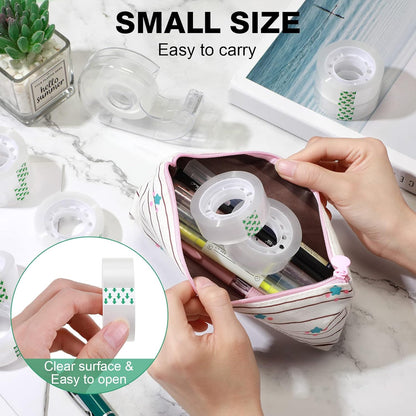 Pasimy 96 Rolls Clear Tape Bulk Strong Sticky Transparent Tape Refills for Dispenser, Office, Home, School, Wall, Carpet, 3/4 x 1000 Inches(Green)