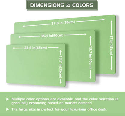 Aothia Double-Sided Desk Pad, 37.8"x17" Leather Desk Mat, Eco Cork Desk Pad Protector,Large Mouse Pad,Waterproof Desk Blotter for Office/Home(Light Green)